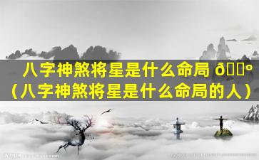 八字神煞将星是什么命局 🌺 （八字神煞将星是什么命局的人）